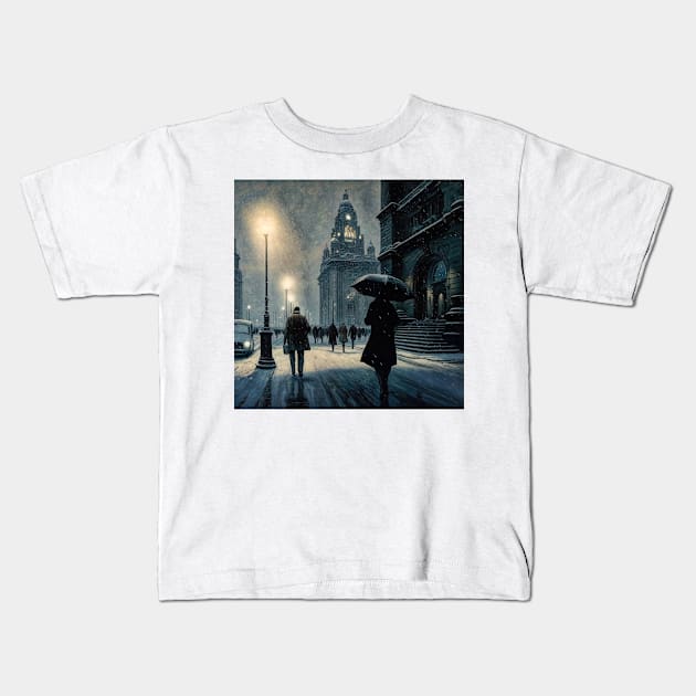 Heading home in Liverpool Kids T-Shirt by Tarrby